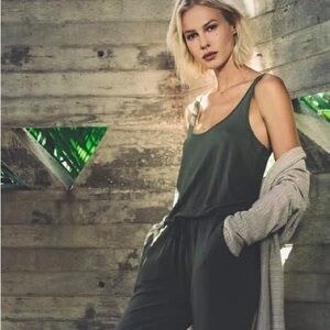 Z Supply Olive Green Jumpsuit Jogger Style Small